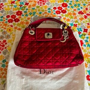 Dior silk red handbag